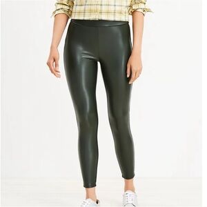 ( nwot ) LOFT Dark Green Faux Leather Leggings